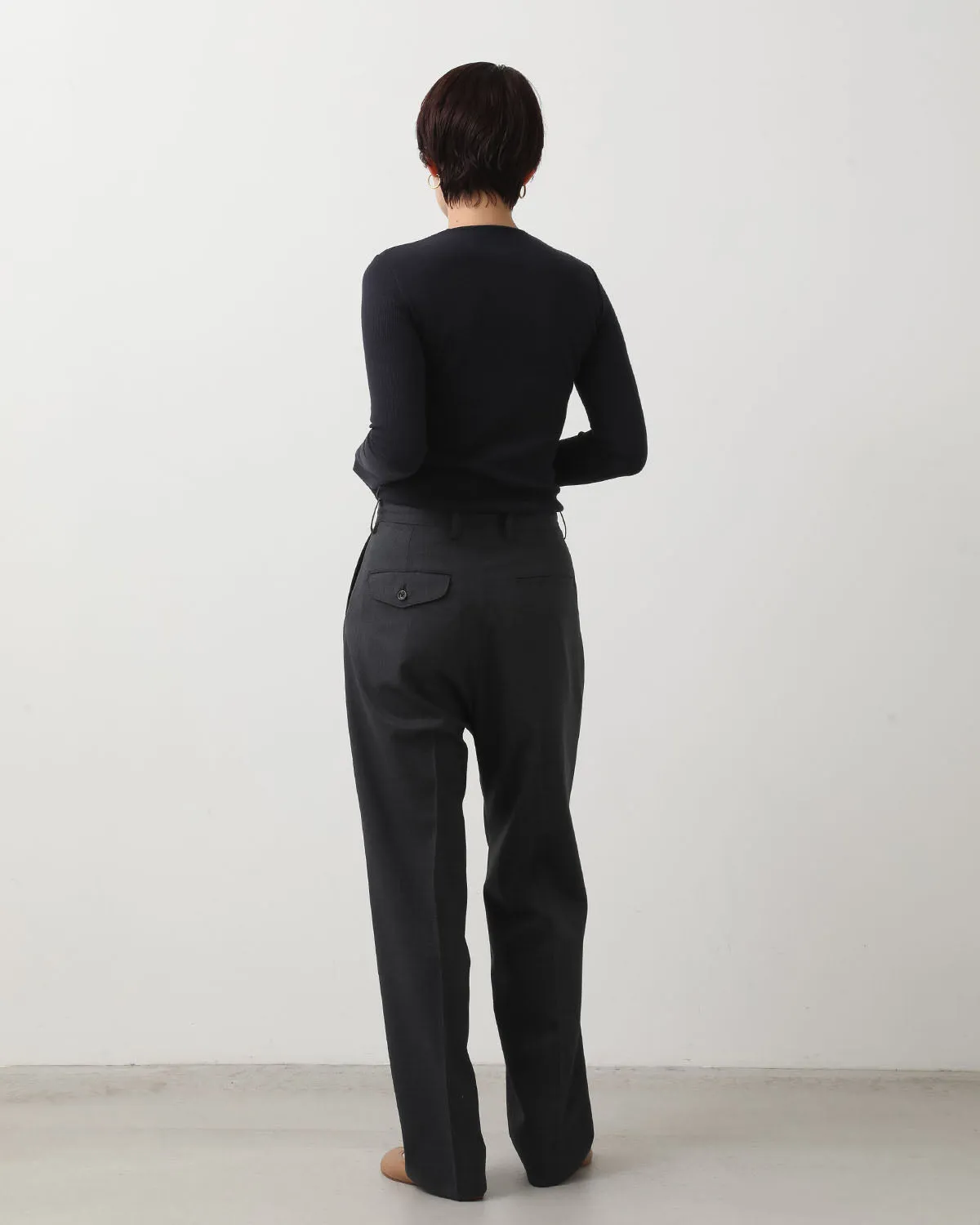 WOOL DRAWSTRINGS SLACKS