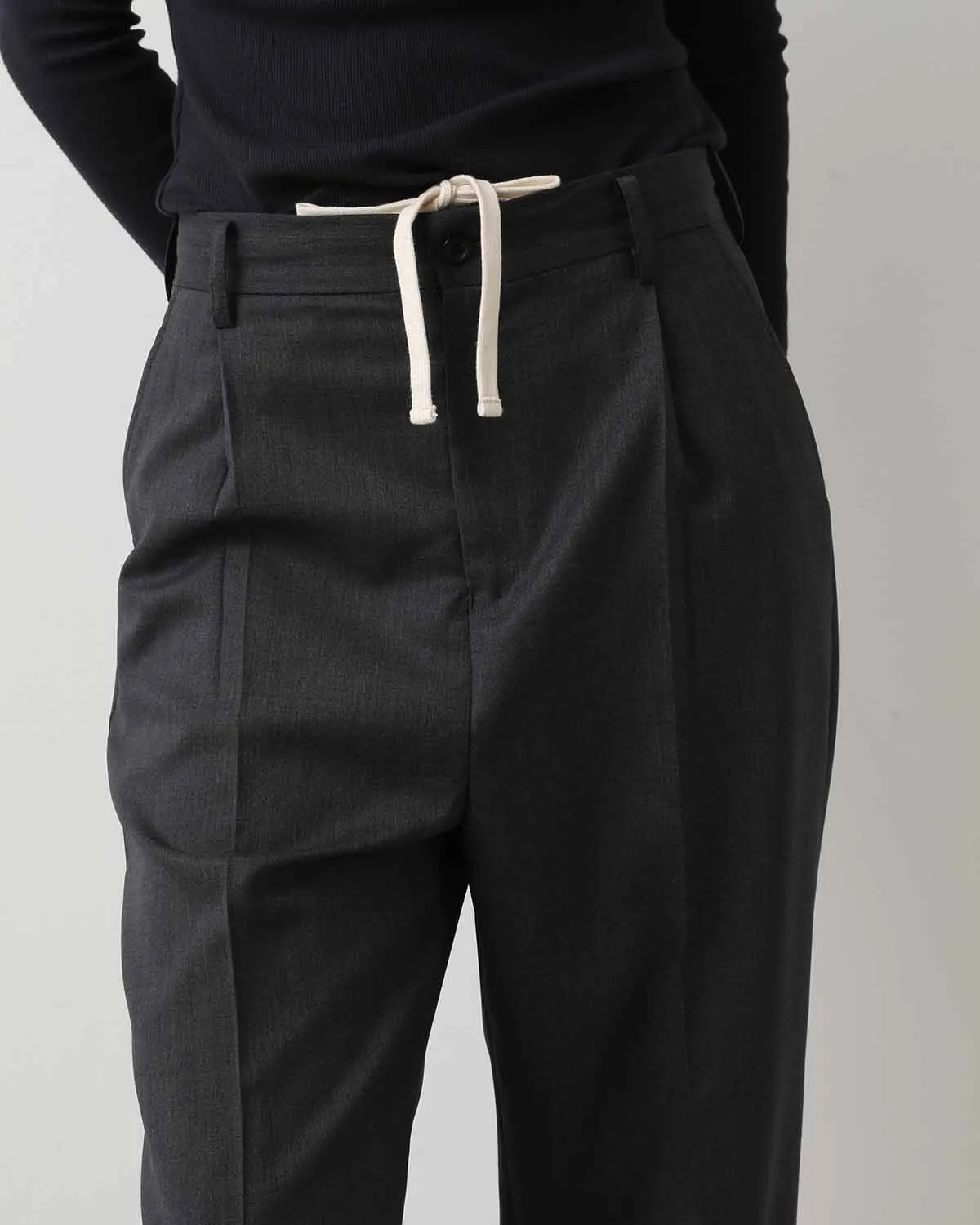 WOOL DRAWSTRINGS SLACKS